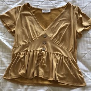 gold/yellow flowy short sleeve
